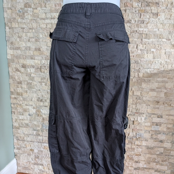 Black Cargo Pants Y2K Streetwear Utility Model Off Duty Cotton Techwear Grunge S - Picture 4 of 15